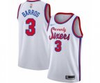 Philadelphia 76ers #3 Dana Barros Swingman White Hardwood Classics Basketball Jersey