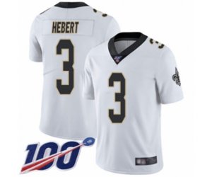 New Orleans Saints #3 Bobby Hebert White Vapor Untouchable Limited Player 100th Season Football Jersey
