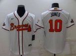 Atlanta Braves #10 Chipper Jones 2022 White Gold World Series Champions Program Cool Base Stitched Baseball Jersey