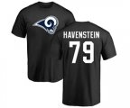 Los Angeles Rams #79 Rob Havenstein Black Name & Number Logo T-Shirt