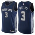 Detroit Pistons #3 Ben Wallace Authentic Navy Blue NBA Jersey - City Edition