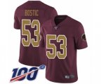 Washington Redskins #53 Jon Bostic Burgundy Red Gold Number Alternate 80TH Anniversary Vapor Untouchable Limited Player 100th Season Football Jersey