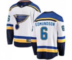 St. Louis Blues #6 Joel Edmundson Fanatics Branded White Away Breakaway NHL Jersey