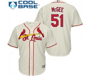 St. Louis Cardinals #51 Willie McGee Replica Cream Alternate Cool Base Baseball Jersey