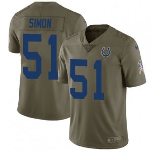 Indianapolis Colts #51 John Simon Limited Olive 2017 Salute to Service NFL Jersey