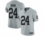 Oakland Raiders #24 Willie Brown Limited Silver Inverted Legend Football Jersey