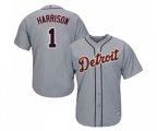 Detroit Tigers #1 Josh Harrison Replica Grey Road Cool Base Baseball Jersey