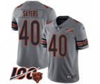 Chicago Bears #40 Gale Sayers Limited Silver Inverted Legend 100th Season Football Jersey