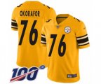 Pittsburgh Steelers #76 Chukwuma Okorafor Limited Gold Inverted Legend 100th Season Football Jersey
