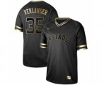 Houston Astros #35 Justin Verlander Authentic Black Gold Fashion Baseball Jersey