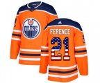 Edmonton Oilers #21 Andrew Ference Authentic Orange USA Flag Fashion NHL Jersey