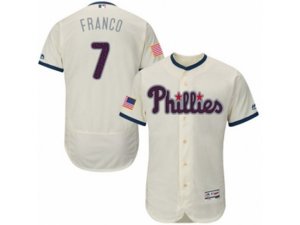 Philadelphia Phillies #7 Maikel Franco Cream Fashion Stars & Stripes Flex Base MLB Jersey