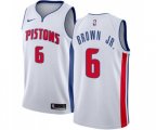 Detroit Pistons #6 Bruce Brown Jr. Swingman White NBA Jersey - Association Edition