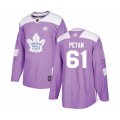 Toronto Maple Leafs #61 Nic Petan Authentic Purple Fights Cancer Practice Hockey Jersey