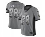 Oakland Raiders #78 Art Shell Limited Gray Rush Drift Fashion Football Jersey