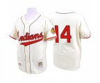 1948 Cleveland Indians #14 Larry Doby Authentic Cream Throwback Baseball Jersey