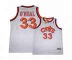 Cleveland Cavaliers #33 Shaquille O'Neal Authentic White CAVS Throwback Basketball Jersey