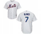 New York Mets #7 Gregor Blanco Replica White Home Cool Base Baseball Jersey