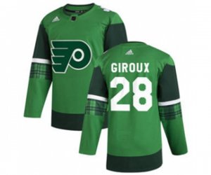 Philadelphia Flyers #28 Claude Giroux 2020 St. Patrick\'s Day Stitched Hockey Jersey Green