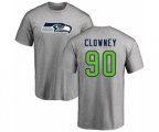 Seattle Seahawks #90 Jadeveon Clowney Ash Name & Number Logo T-Shirt