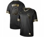 Chicago White Sox #10 Ron Santo Authentic Black Gold Fashion Baseball Jersey