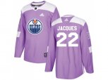 Edmonton Oilers #22 Jean-Francois Jacques Purple Authentic Fights Cancer Stitched NHL Jersey