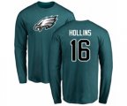 Philadelphia Eagles #16 Mack Hollins Green Name & Number Logo Long Sleeve T-Shirt