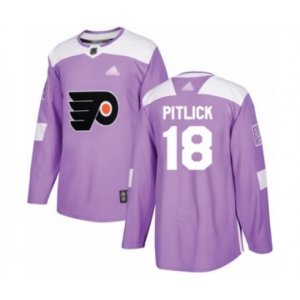 Philadelphia Flyers #18 Tyler Pitlick Authentic Purple Fights Cancer Practice Hockey Jersey