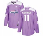 Washington Capitals #11 Mike Gartner Authentic Purple Fights Cancer Practice NHL Jersey