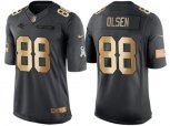 Carolina Panthers #88 Greg Olsen Anthracite 2016 Christmas Gold NFL Limited Salute to Service Jersey