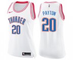 Women's Oklahoma City Thunder #20 Gary Payton Swingman White Pink Fashion Basketball Jersey