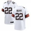 Cleveland Browns #22 Grant Delpit Nike White Away Vapor Limited Jersey