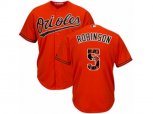 Baltimore Orioles #5 Brooks Robinson Authentic Orange Team Logo Fashion Cool Base MLB Jersey