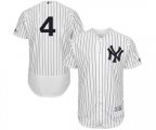 New York Yankees #4 Lou Gehrig White Home Flex Base Authentic Collection Baseball Jersey