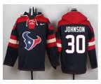 Houston Texans #30 Kevin Johnson Navy Blue Player Pullover Hoodie