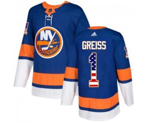 New York Islanders #1 Thomas Greiss Authentic Royal Blue USA Flag Fashion NHL Jersey