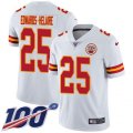 Kansas City Chiefs #25 Clyde Edwards-Helaire White Stitched 100th Season Vapor Untouchable Limited Jersey