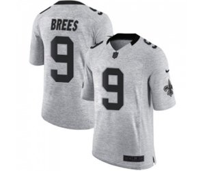 New Orleans Saints #9 Drew Brees Limited Gray Gridiron II Football Jersey