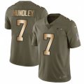Seattle Seahawks #7 Brett Hundley Limited Olive Gold 2017 Salute to Service NFL Jersey