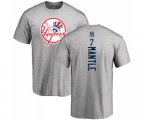 New York Yankees #7 Mickey Mantle Replica Grey Road Baseball T-Shirt