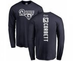 Los Angeles Rams #63 Austin Corbett Navy Blue Backer Long Sleeve T-Shirt