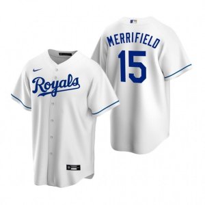 Nike Kansas City Royals #15 Whit Merrifield White Home Stitched Baseball Jersey