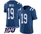 Indianapolis Colts #19 Johnny Unitas Royal Blue Team Color Vapor Untouchable Limited Player 100th Season Football Jersey