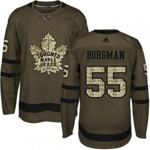Toronto Maple Leafs #55 Andreas Borgman Authentic Green Salute to Service NHL Jersey