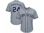 San Diego Padres #24 Rickey Henderson Authentic Grey Road Cool Base MLB Jersey