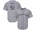 Colorado Rockies #51 Jake McGee Replica Grey Road Cool Base Baseball Jersey