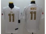 Philadelphia Eagles #11 Carson Wentz White Stitched NFL Limited Salute to Service Jersey