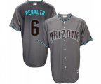 Arizona Diamondbacks #6 David Peralta Replica Gray Turquoise Cool Base Baseball Jersey