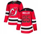 New Jersey Devils #25 Mirco Mueller Authentic Red Drift Fashion Hockey Jersey