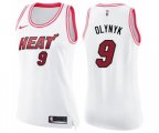 Women's Miami Heat #9 Kelly Olynyk Swingman White Pink Fashion Basketball Jersey
